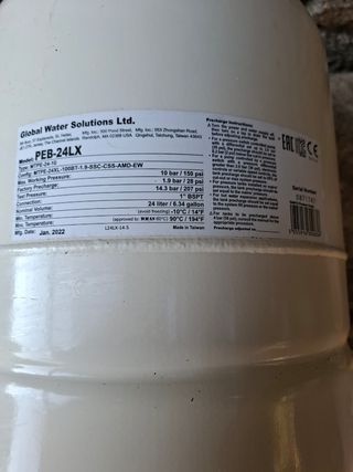 Hidroesfera presión 24l se sustituyo por una de 60