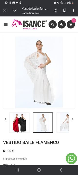 Vestido Baile Flamenco Blanco ISANCE 30 unidades ✅