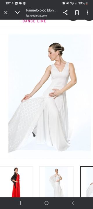 Vestido Baile Flamenco Blanco ISANCE 30 unidades ✅