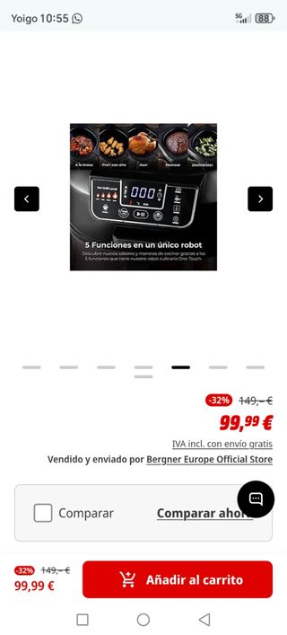 MasterPro: Freidora sin humo 5 en 1