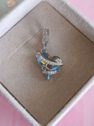 Charm corazón azul plata