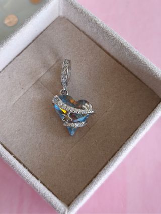 Charm corazón azul plata