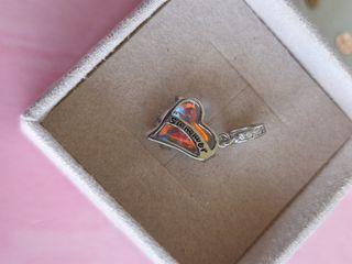 Charm corazón azul plata