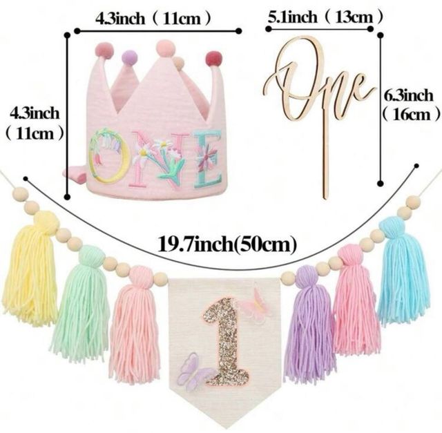 Decoración cumple 1 año bebé niña