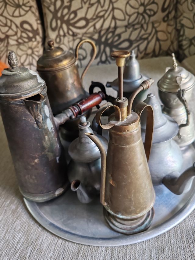 Jarra cobre & latón antiguas