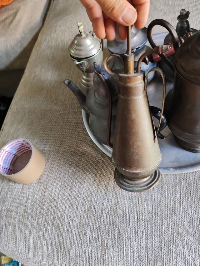 Jarra cobre & latón antiguas