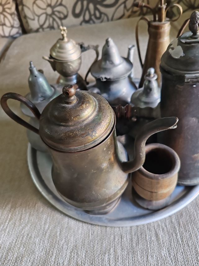 Jarra cobre & latón antiguas