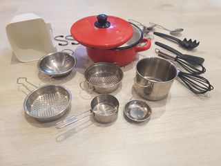 Accesorios cocinita juguete metal - 12 piezas