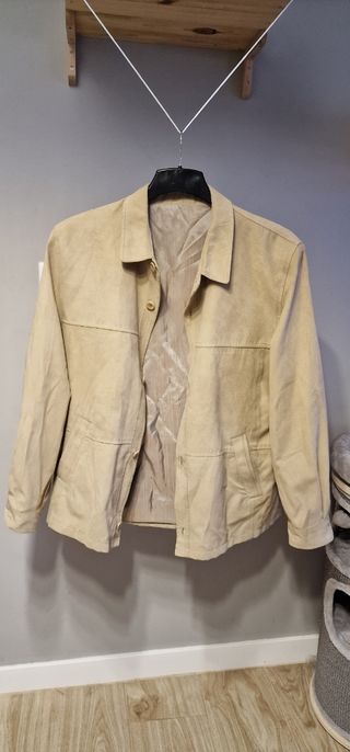 Chaqueta ante beige hombre