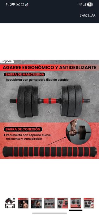 Mancuernas 20kg - Agarre Ergonómico
