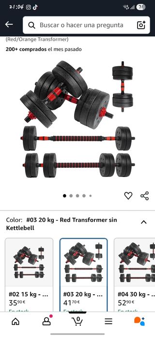 Mancuernas 20kg - Agarre Ergonómico