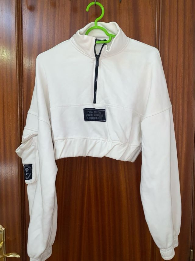 Sudadera blanca corta