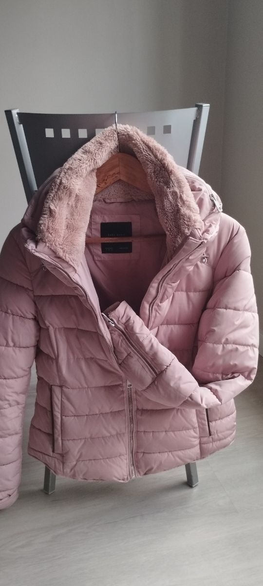 Abrigo rosa palo, mujer, talla S