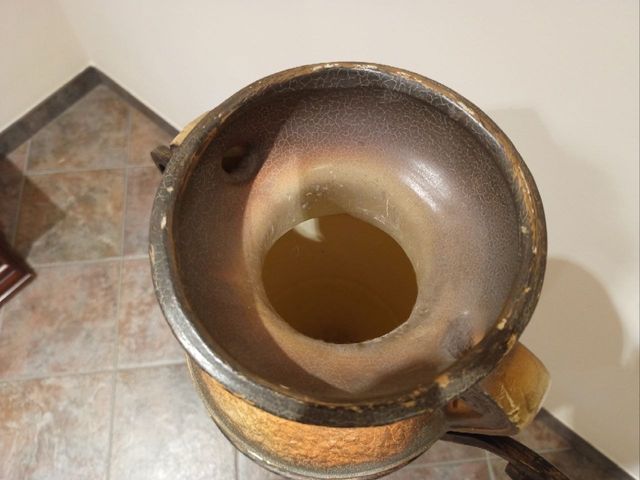 Jarrón Ánfora Cerámica con Soporte