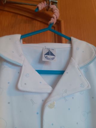 Pijama Babidu bebé - blanco/azul