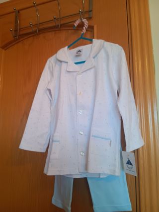 Pijama Babidu bebé - blanco/azul