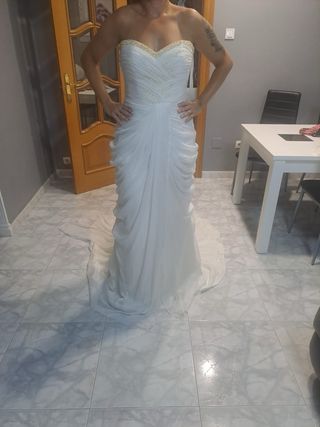 Vestido novia blanco - Talla 42