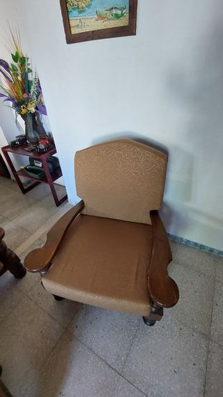 Conjunto muebles madera salón