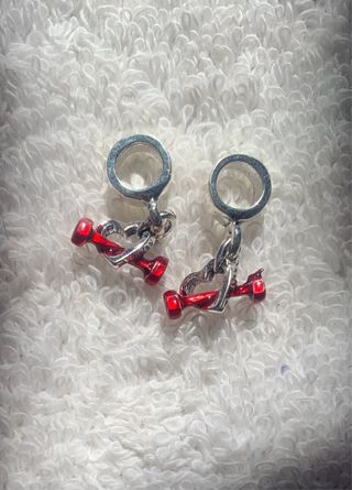 Charm Mancuerna Corazón Pulsera Pandora o collar