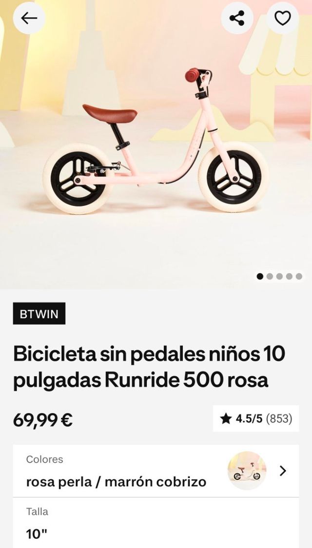Bicicleta equilibrio sin pedales Runride