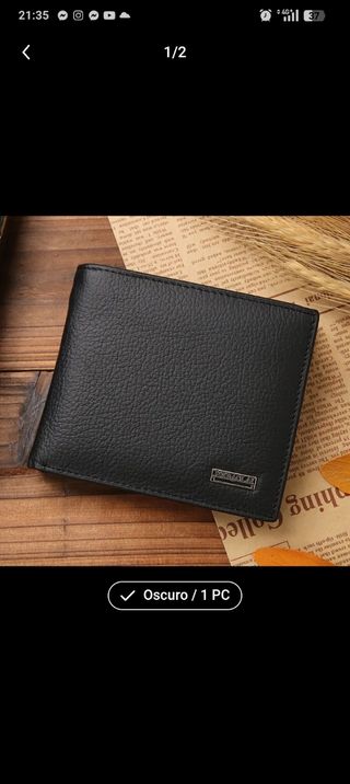 Cartera de Cuero Negra