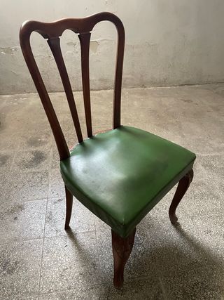 Sedia vintage legno verde