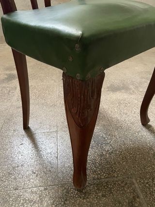 Sedia vintage legno verde