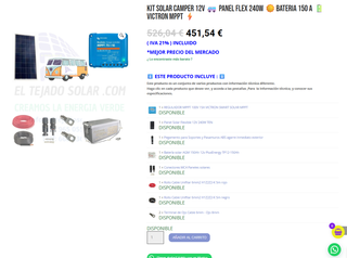 Kit Solar Camper 12V Victron PSNEL 240W, AGM 150AH