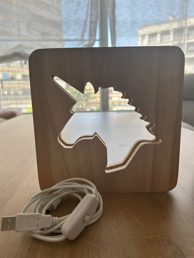 Lampara Unicornio Madera