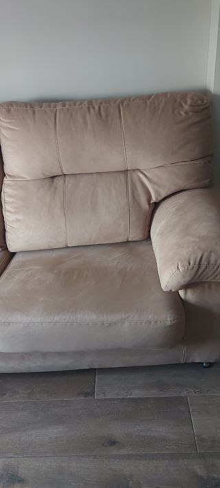 Sofá 2 plazas beige - piel sintética