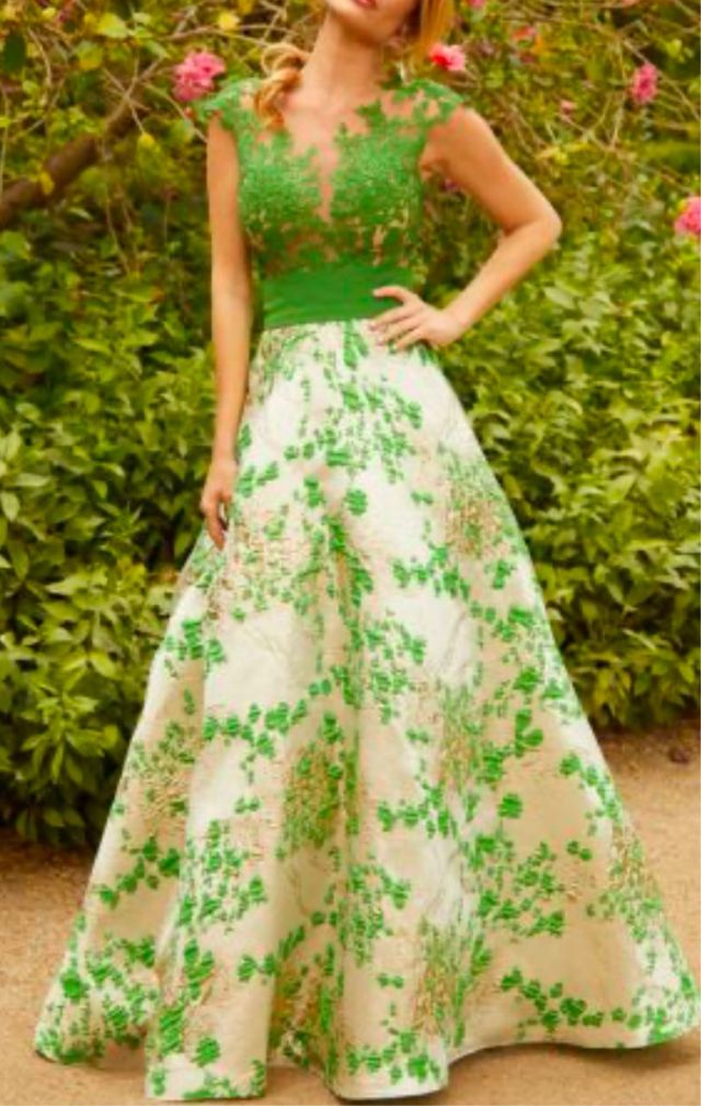 Vestido Alma Couture - Verde & Dorado