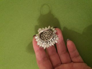 Anello perle bianco