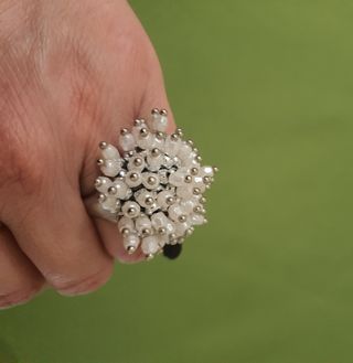 Anello perle bianco