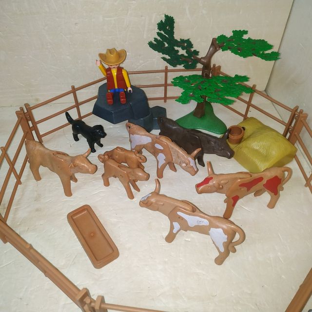 PLAYMOBIL - Lote Granja Vintage Cerco Vacas
