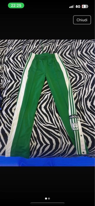 Pantaloni Adidas verdi - con bottoni