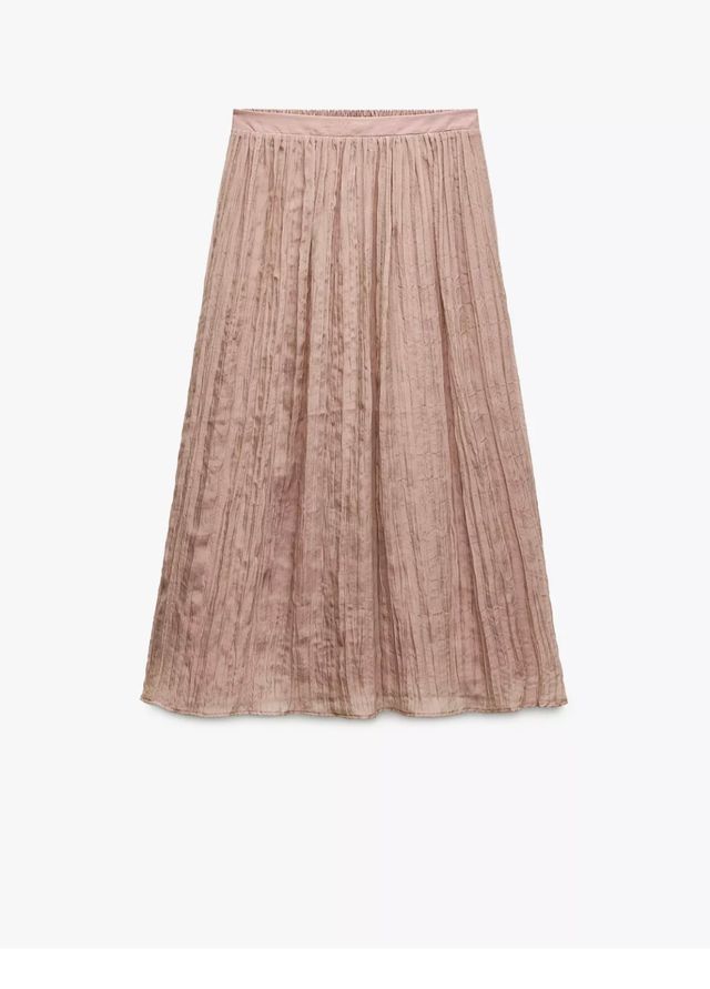 Falda midi Zara rosa - Talla S