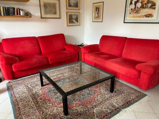 Divano rosso 2 posti velluto