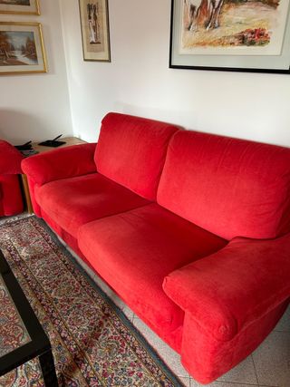 Divano rosso 2 posti velluto