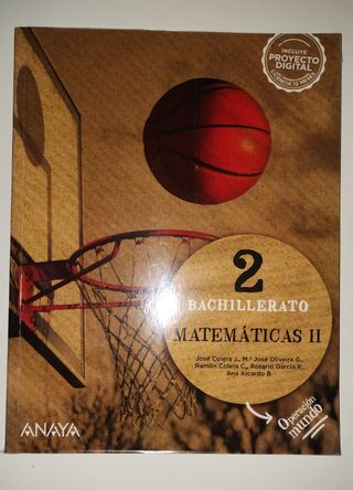 Libro Matemáticas ANAYA 2 Bachillerato 