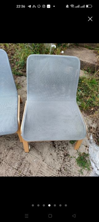 2 sillas Ikea grises - Madera y tela