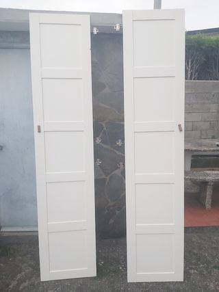 2 puertas Ikea PAX blancas con bisagras (236×50)