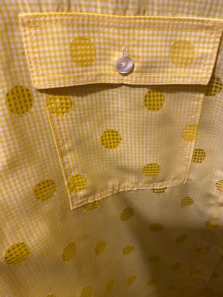 Camicia a pois gialla, manica lunga