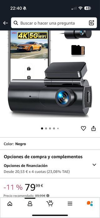 Cámara Coche 4K WiFi GPS