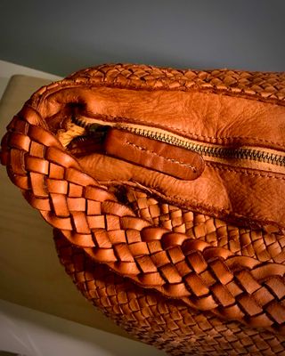 Bolso boho piel trenzada Vera Pelle Italia