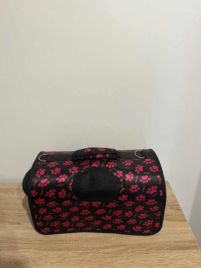 Transportín mascotas - negro y rosa