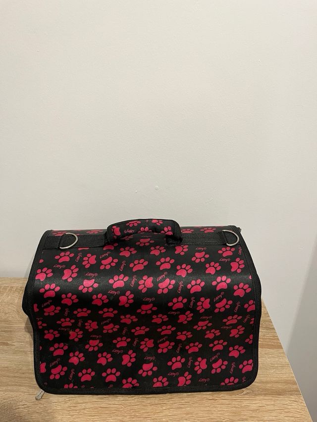 Transportín mascotas - negro y rosa