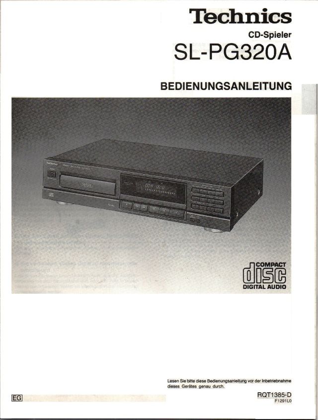 Technics SL-PG320A: Lettore CD