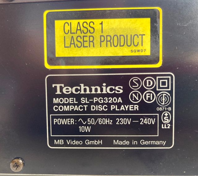 Technics SL-PG320A: Lettore CD