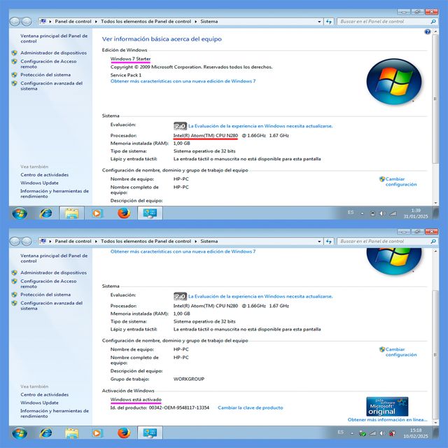 Placa base HP Mini 110 110-1199ss N280 VJ214EA