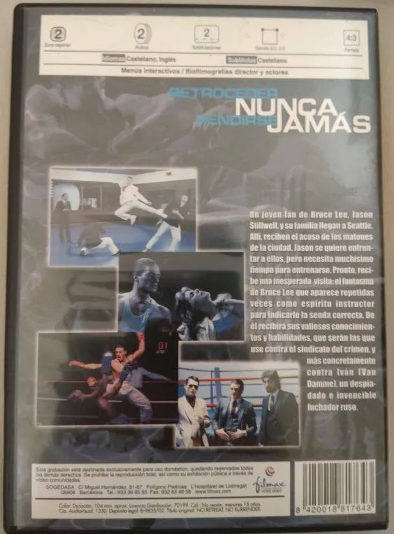DVD Nunca Rendirse Jamás - Van Damme